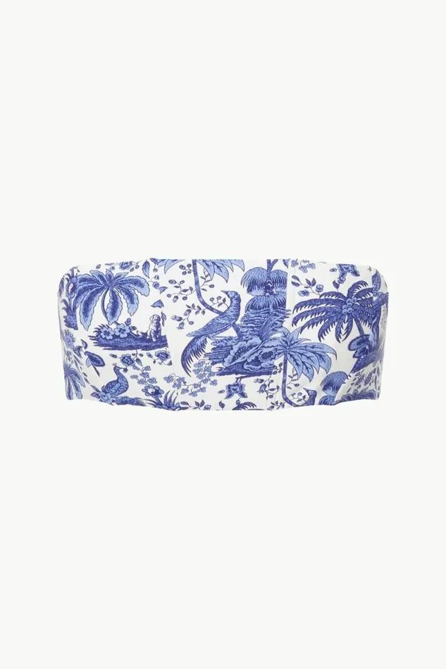 STAUD Swim MALA BIKINI TOP Blue Toile 8211 Women STAUD Swim MALA BIKINI TOP Blue Toile 8211 Women