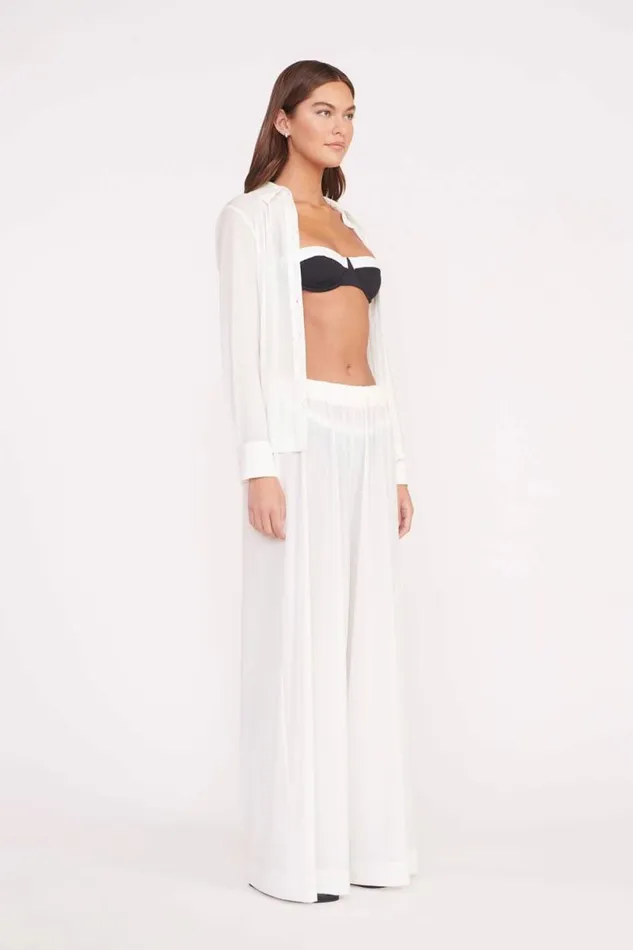 STAUD Swim MIRIAM COVERUP TOP White 8211 Women STAUD Swim MIRIAM COVERUP TOP White 8211 Women