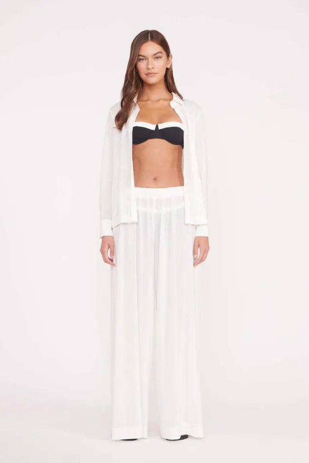 STAUD Swim MIRIAM COVERUP TOP White 8211 Women STAUD Swim MIRIAM COVERUP TOP White 8211 Women