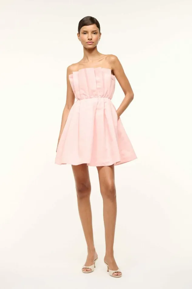 STAUD The Evening Edit CORDELIA DRESS Powder Pink 8211 Women