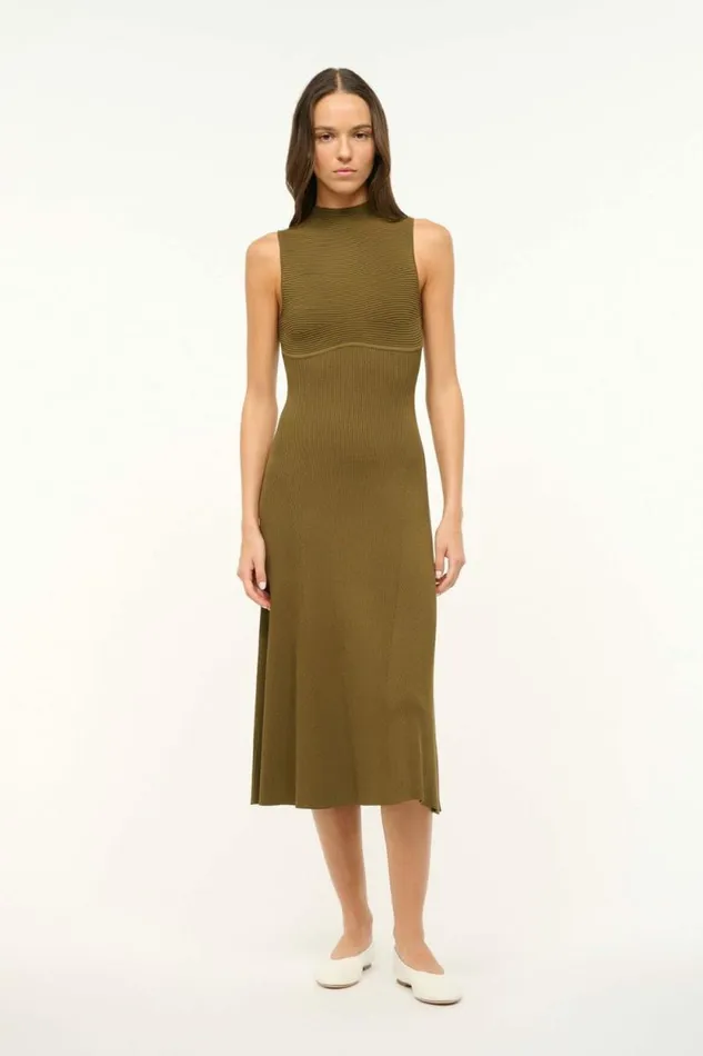 STAUD The Knit Shop MALACHITE DRESS Sergeant Green 8211 Women