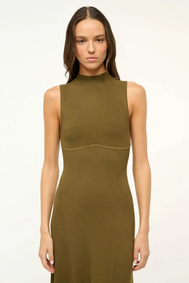 STAUD The Knit Shop MALACHITE DRESS Sergeant Green 8211 Women