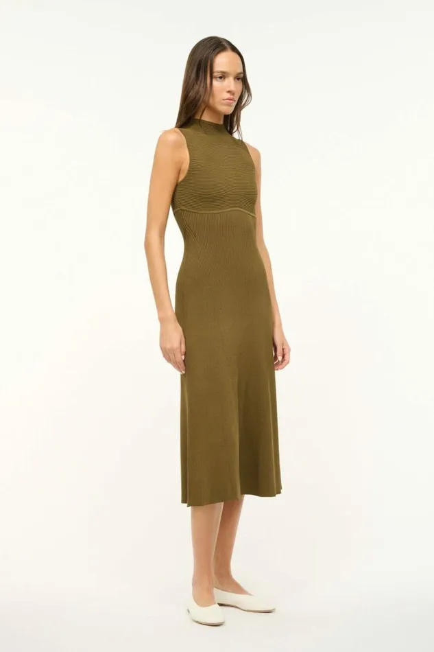 STAUD The Knit Shop MALACHITE DRESS Sergeant Green 8211 Women