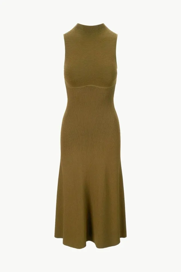 STAUD The Knit Shop MALACHITE DRESS Sergeant Green 8211 Women