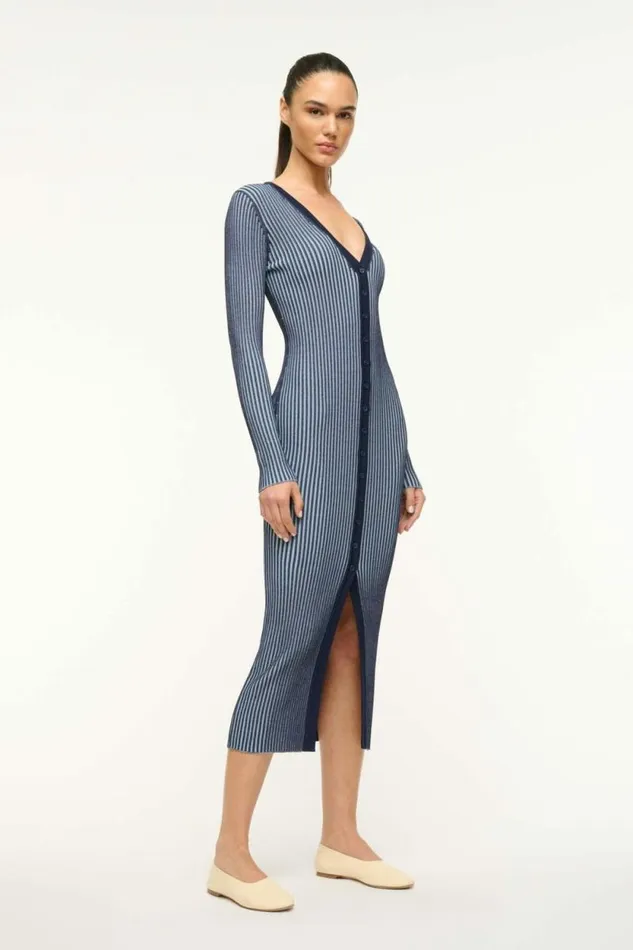 STAUD The Knit Shop SHOKO SWEATER Navy Clear Blue 8211 Women