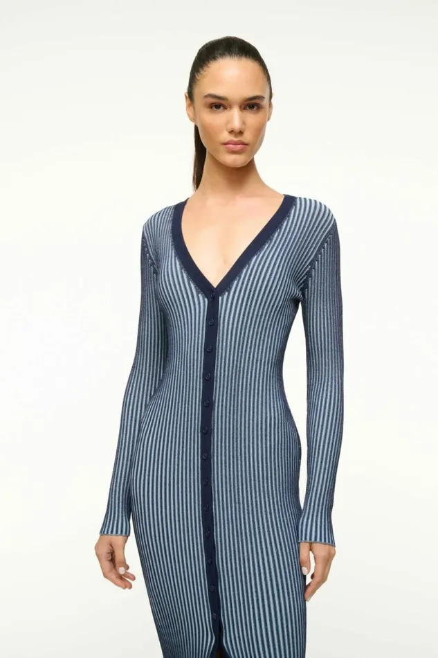 STAUD The Knit Shop SHOKO SWEATER Navy Clear Blue 8211 Women