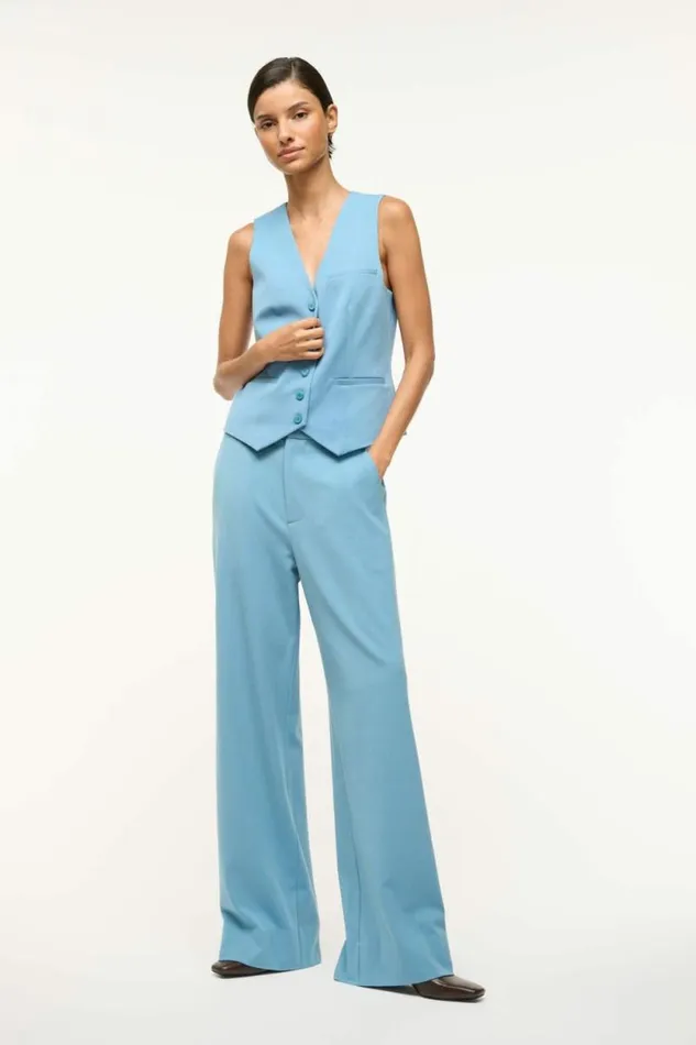 STAUD Tops BRETT VEST Slate Blue 8211 Women