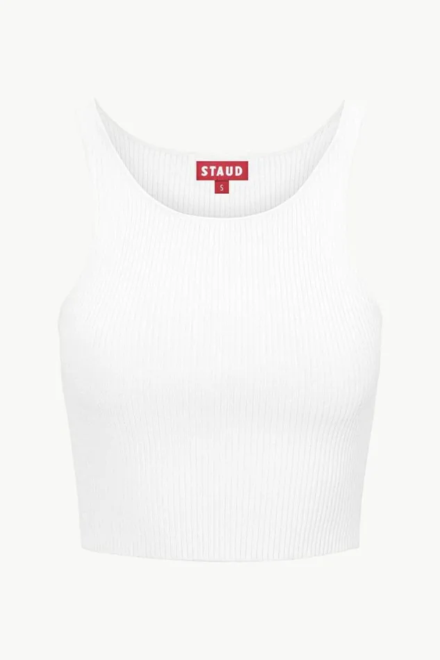 STAUD Tops IBISCO CROPPED TANK White 8211 Women