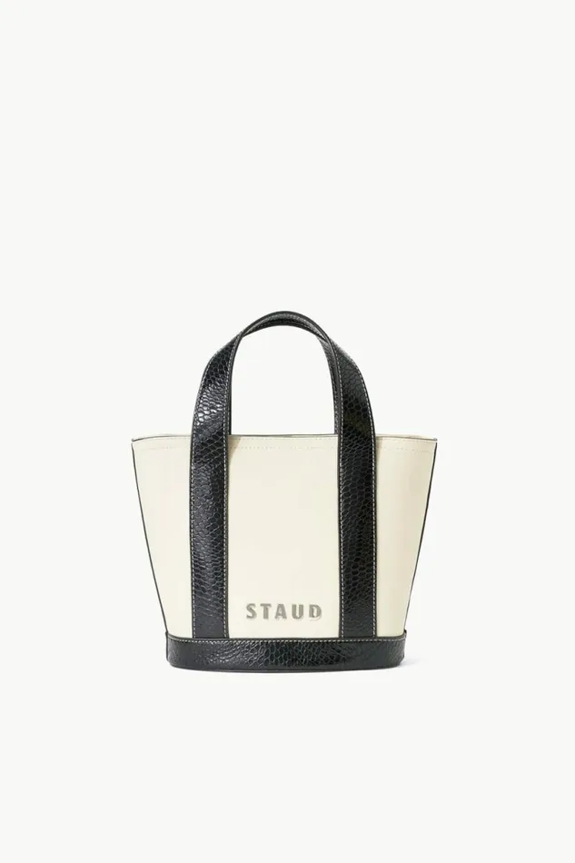 STAUD Totes CUSTOM ALLORA MINI TOTE Cream Black 8211 Women STAUD Totes CUSTOM ALLORA MINI TOTE Cream Black 8211 Women