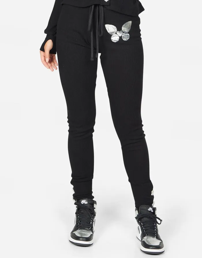 Stormi Diamond Butterfly Black Women039s Lauren Moshi Long Sweatpants