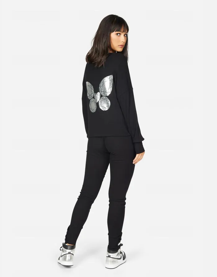 Stormi Diamond Butterfly Black Women039s Lauren Moshi Long Sweatpants