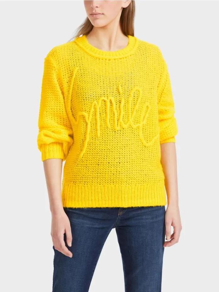 Strick Damen Marc Cain Leichter Sweater 034Rethink Together034 Sunshine