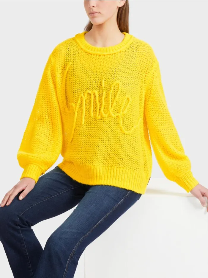 Strick Damen Marc Cain Leichter Sweater 034Rethink Together034 Sunshine