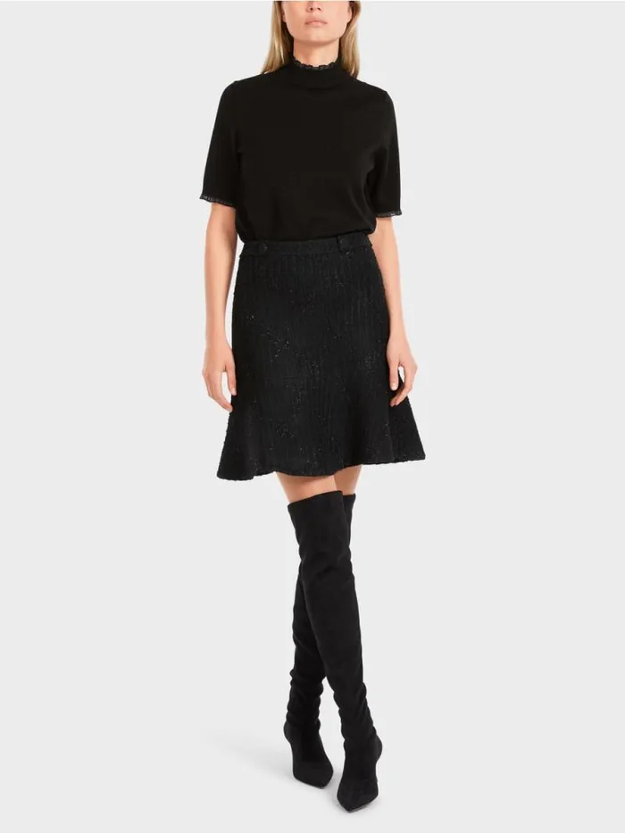 Strick Damen Marc Cain Sweater Mit Glitzer 034Rethink Together034 Black