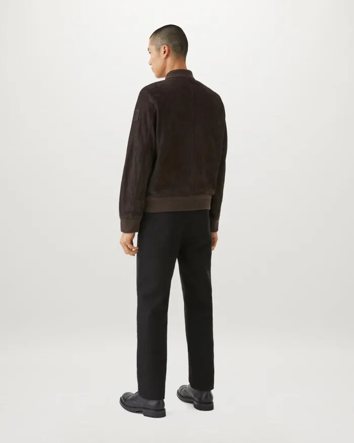 Suede and Shearling Jackets Men Belstaff Continental Bomber Burnt Oak