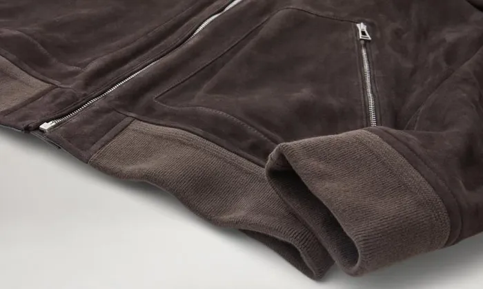 Suede and Shearling Jackets Men Belstaff Continental Bomber Burnt Oak