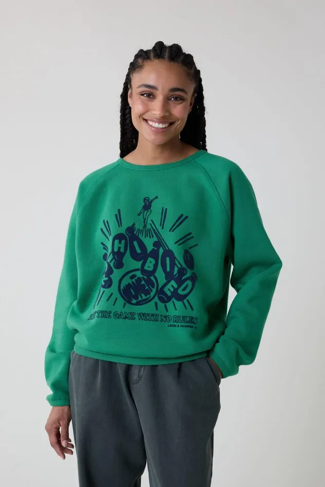 Sweatshirts Women Leon and Harper Shine Bowling Sweatshirt Green