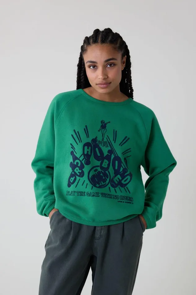 Sweatshirts Women Leon and Harper Shine Bowling Sweatshirt Green
