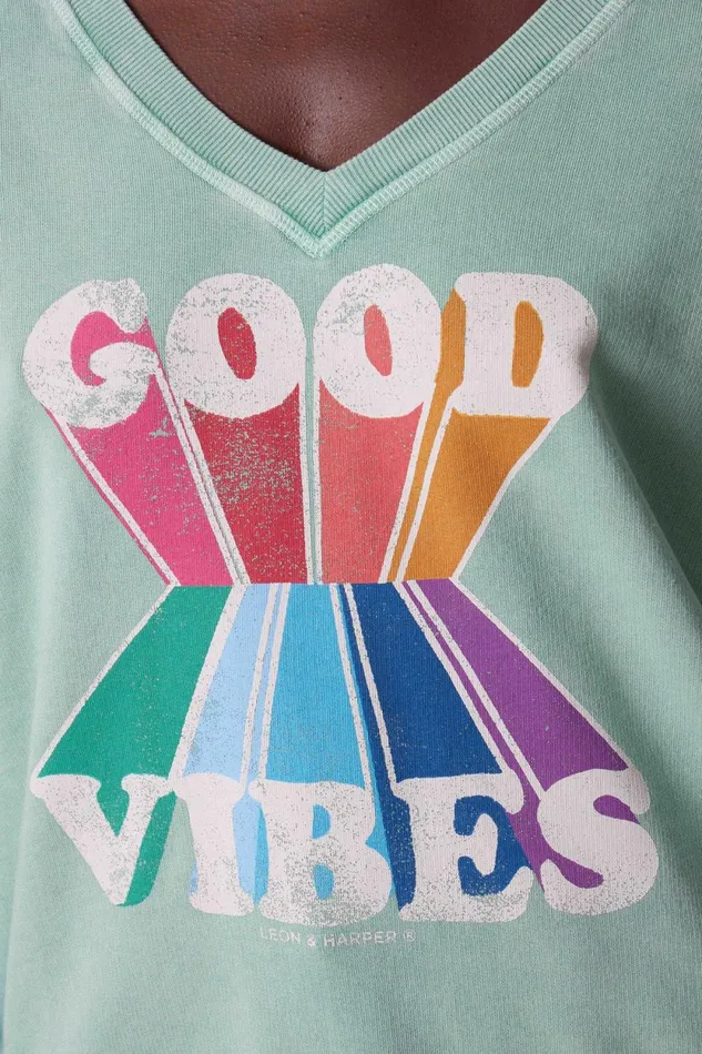 Sweatshirts Women Leon and Harper Shiva Vibes Sweatshirt Celadon