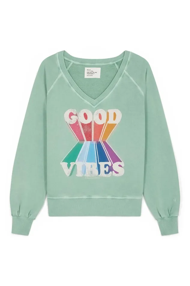Sweatshirts Women Leon and Harper Shiva Vibes Sweatshirt Celadon