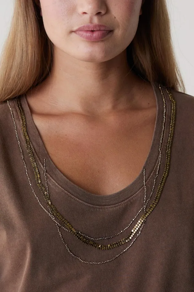 TShirts and Tops Women Leon and Harper Tizia Bling TShirt Brown