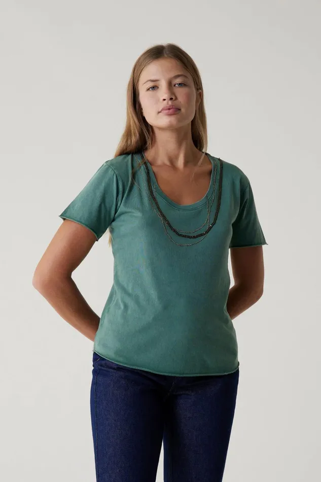 TShirts and Tops Women Leon and Harper Tizia Bling TShirt Green