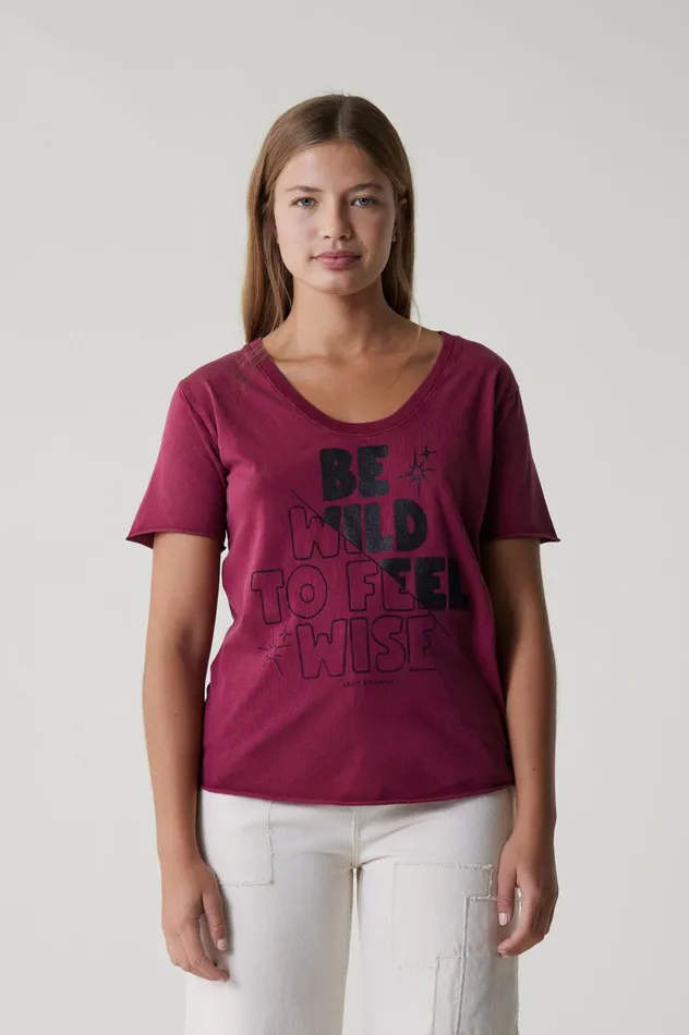 TShirts and Tops Women Leon and Harper Tizia Wise TShirt Wine