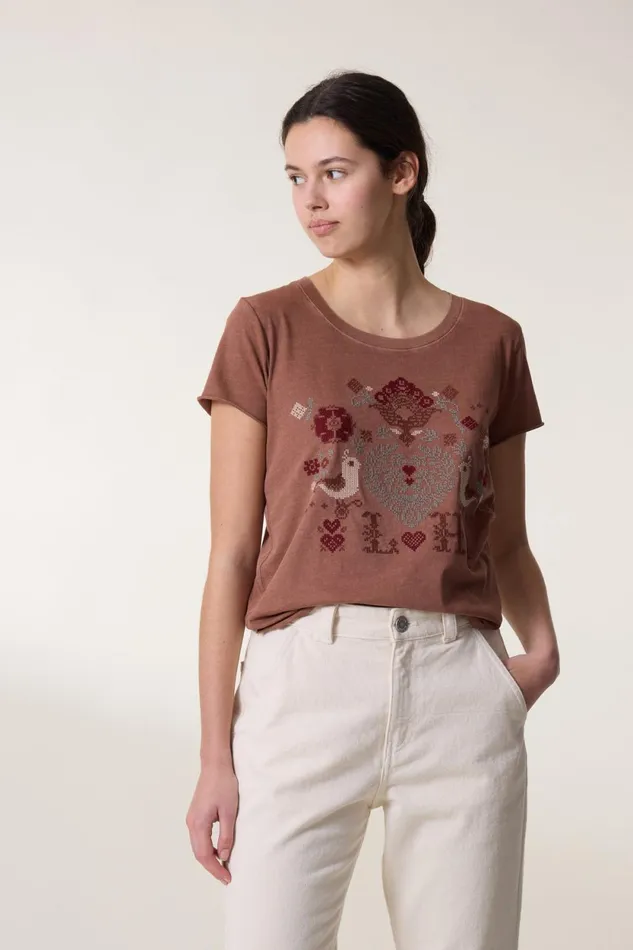 TShirts and Tops Women Leon and Harper Toro Birdy Tshirt Blush