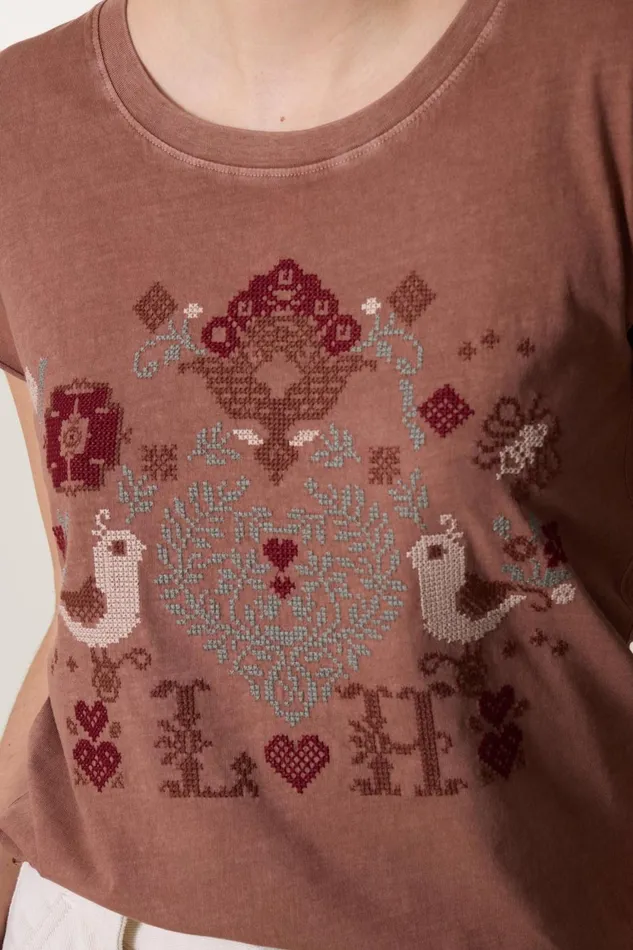 TShirts and Tops Women Leon and Harper Toro Birdy Tshirt Blush