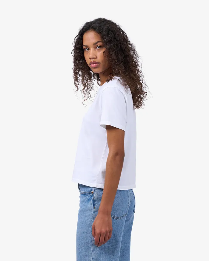 TShirts Colorfulstandard Women Organic Boxy Crop Tee 8211 Cherry Blossom