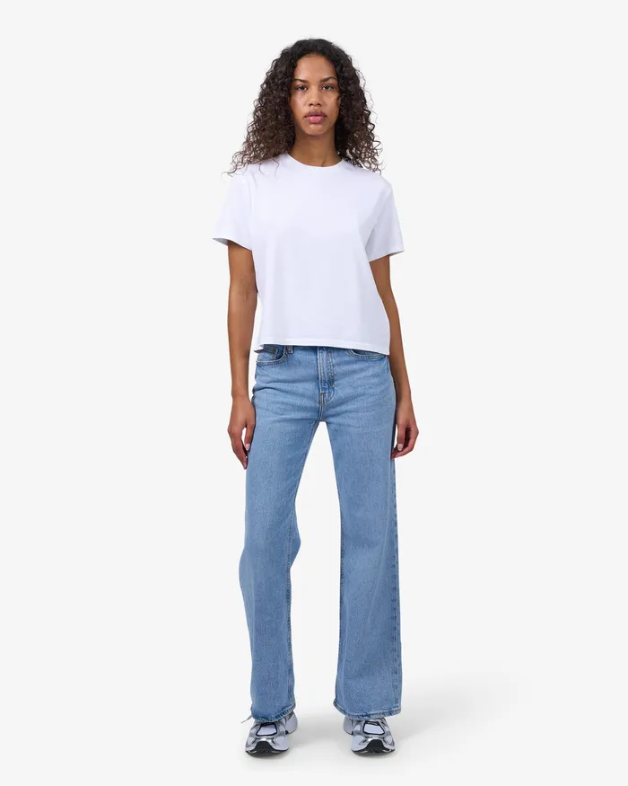 TShirts Colorfulstandard Women Organic Boxy Crop Tee 8211 Cherry Blossom
