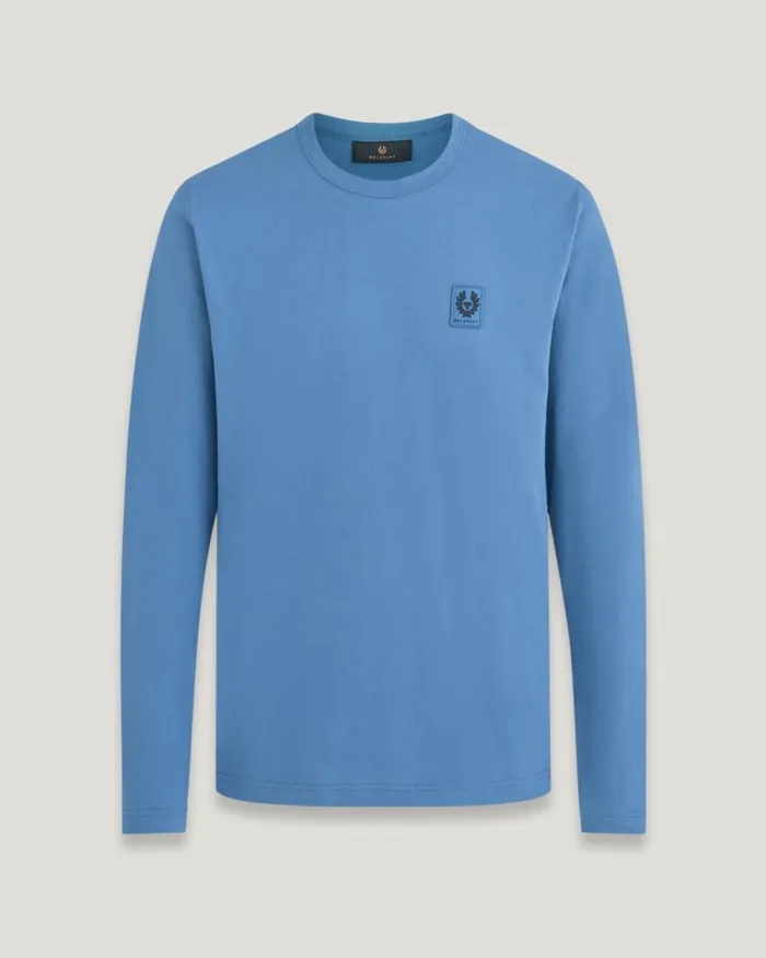 TShirts Men Belstaff Belstaff Long Sleeved TShirt Moonlight Blue