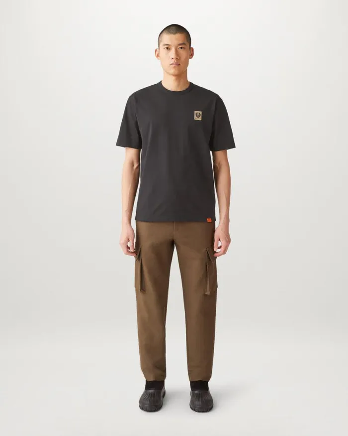 TShirts Men Belstaff Centenary Patch TShirt Black
