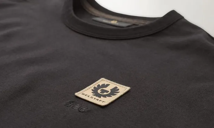 TShirts Men Belstaff Centenary Patch TShirt Black