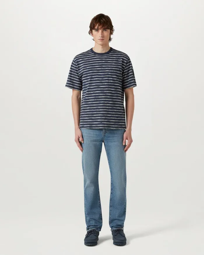 TShirts Men Belstaff Drum TShirt Surfline Stripe Dark Ink Natural TShirts Men Belstaff Drum TShirt Surfline Stripe Dark Ink Natural