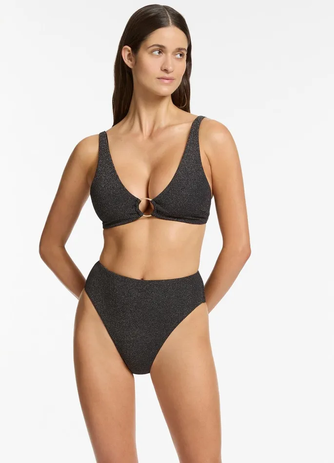 Tirari Nights Triangle Bikini Top Black Women JETS Australia Tri Bikini Tops