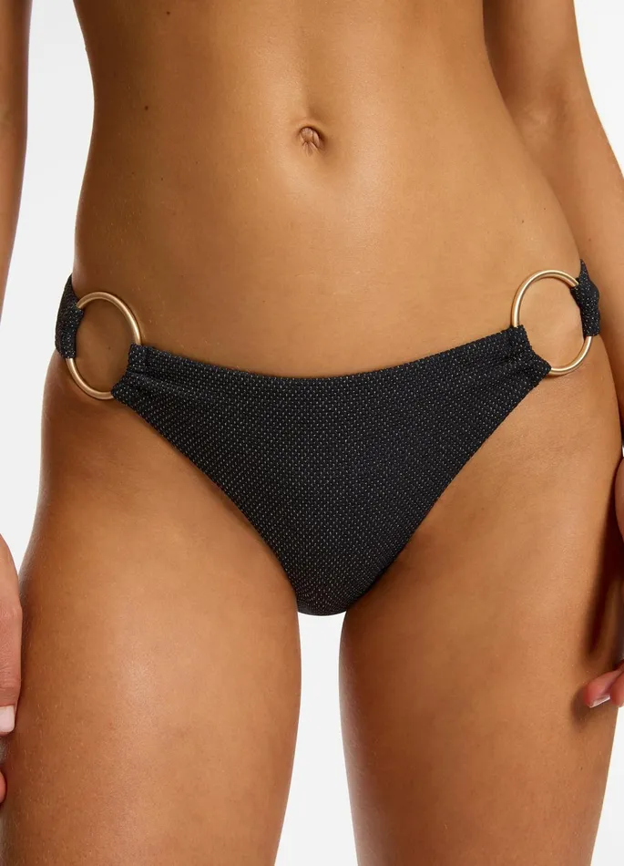 Tirari Nights Trim Side Hipster Bikini Bottom Black Women JETS Australia Hipster Bikini Bottoms
