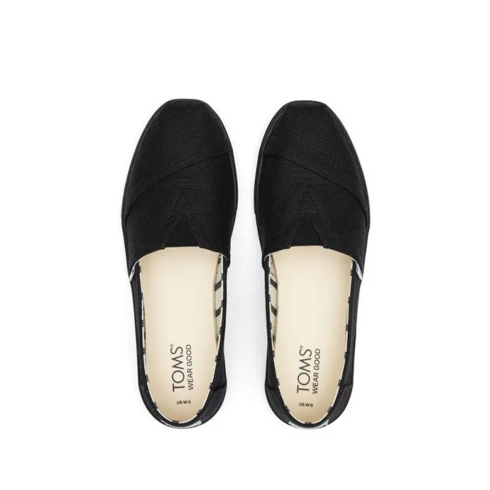 Toms Alpargatas Alpargata Cupsole Slip On All Black Heritage Canvas 8211 Women