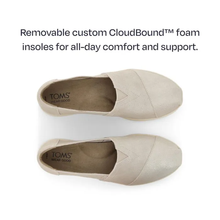 Toms Alpargatas Alpargata Plus Champagne Metallic Suede 8211 Women Toms Alpargatas Alpargata Plus Champagne Metallic Suede 8211 Women