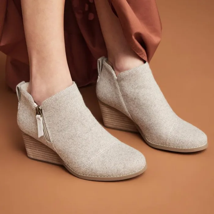 Toms Boots and Booties Goldie Wedge Boot Natural Glimmer 8211 Women