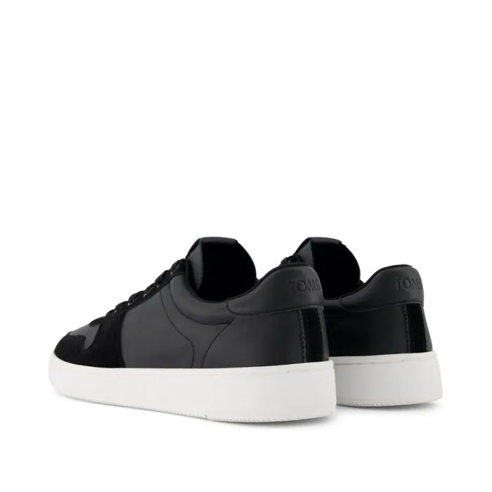 Toms Dress Casual TRVL LITE Court Sneaker Black Leather 8211 Men