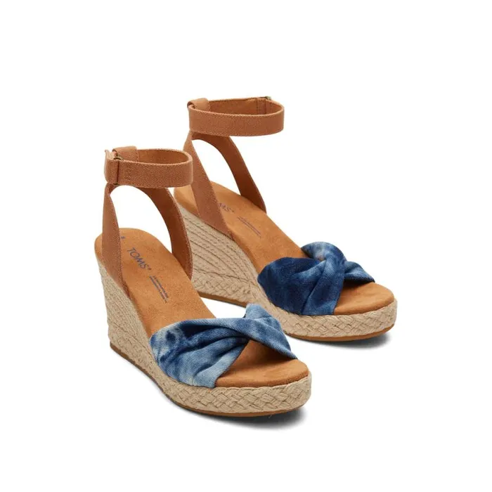 Toms Espadrilles Marisela Wedge Sandal Navy Washed Denim 8211 Women Toms Espadrilles Marisela Wedge Sandal Navy Washed Denim 8211 Women