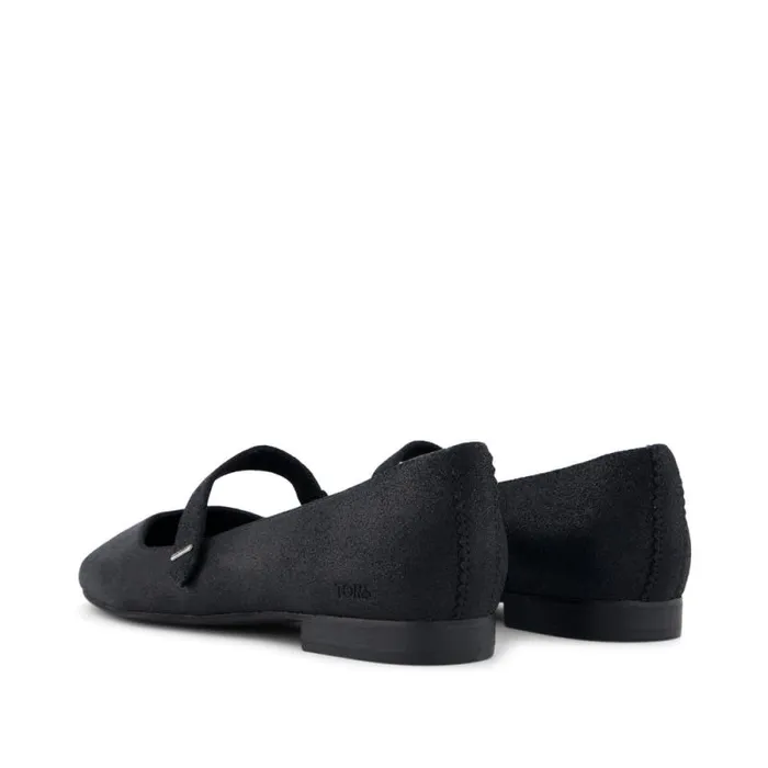 Toms Flats and Loafers Bianca Flat Black Metallic Suede 8211 Women