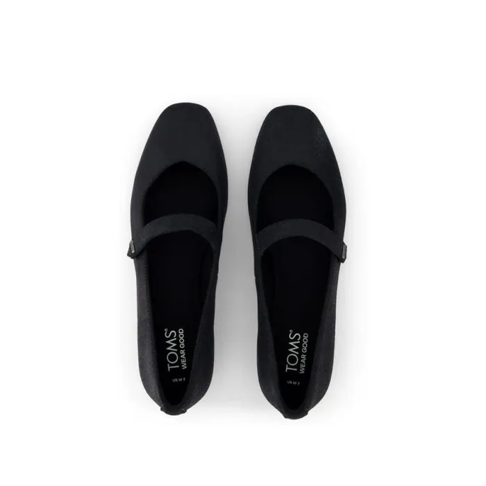 Toms Flats and Loafers Bianca Flat Black Metallic Suede 8211 Women