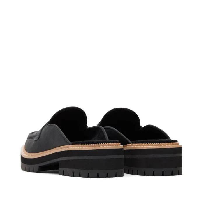 Toms Flats and Loafers Cara Mule Loafer Black Leather 8211 Women