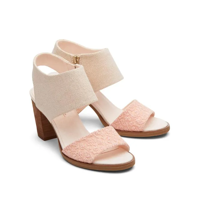 Toms Heels and Wedges Majorca Cutout Sandal Metallic Dusty Peach 8211 Women