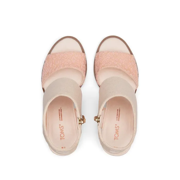 Toms Heels and Wedges Majorca Cutout Sandal Metallic Dusty Peach 8211 Women