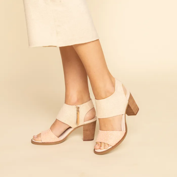 Toms Heels and Wedges Majorca Cutout Sandal Metallic Dusty Peach 8211 Women