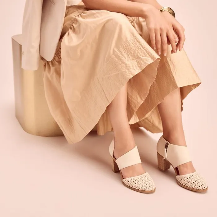 Toms Heels and Wedges Milan Closed Toe Heel Natural Geo Basket Pu Leather 8211 Women Toms Heels and Wedges Milan Closed Toe Heel Natural Geo Basket Pu Leather 8211 Women