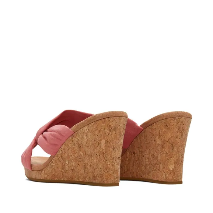 Toms Heels and Wedges Serena Cork Wedge Sandal Faded Rose Microfiber 8211 Women Toms Heels and Wedges Serena Cork Wedge Sandal Faded Rose Microfiber 8211 Women